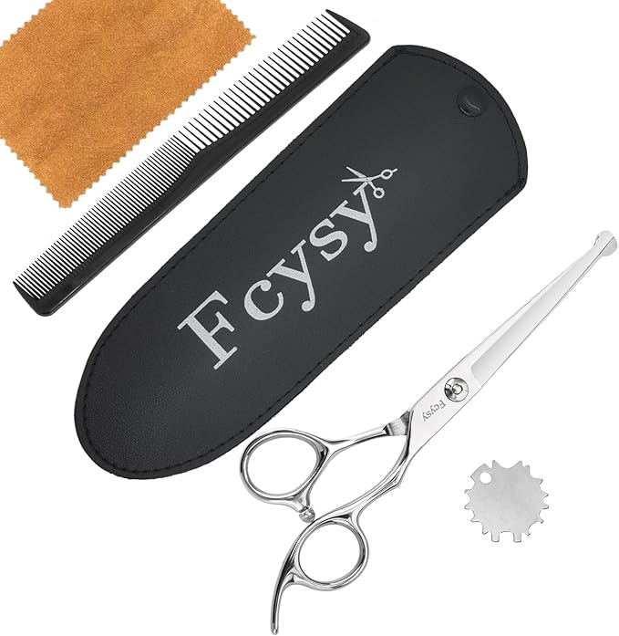 Safety Round Tip Hair Scissors for Kids, Fcysy 6 In Hair Cutting Shears for Children, Stainless Steel Barber Haircut Scissors for Toddlers, Boys & Girls – Safe Hair Trimming at Home