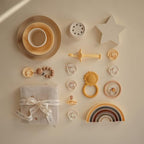 mushie Round Dinnerware Plates for Kids | Made in Denmark, Set of 2 (Daffodil)