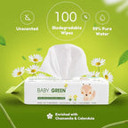 Yugi Green Baby Wipes for Babies Unscented, Compostable, Biodegradable, Plant-Based, Fragrance-Free, for Sensitive Skin, 12 Packs,72 Count,864 wipes