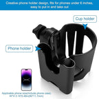 Accmor Universal Cup Holder, Stroller Cup Holder with Phone Holder, 360° Rotatable Large Caliber Designed Bottle Holder for Stroller, Bike, Wheelchair, Walker, Scooter