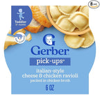 Gerber Toddler Food, Italian-Style Cheese & Chicken Ravioli Pick-Ups, 8PK