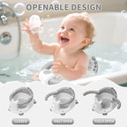 TPN Baby Bath Seat for Babies 6 Months & Up, Non-Slip Toddler Bath Seat with 5 PCS Waterproof Emoji Stickers, Portable Infant Bath Seat for Baby(Grey)