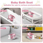Baby Bath Seat for Babies 6 Months & up Non-Slip Toddler Bath Seats for Sitting Up Infant Bathtub Chair with Suction Cups and Soft Cushion for Baby Shower Tub Seat