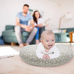 LAT Nursing Pillow for Breastfeeding,100% Cotton Removable Cover,Ergonomic Breast Feeding Pillows for Mom and Baby,Machine Washable(Gray Arrow)