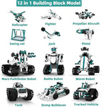 STEM Robot Toys for 8-14, 12 in 1 Remote Control Robotics Toys for Kids, Programmable Building Robot Kit Birthday Present for Science Educational(469 Pcs)