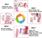 Automatic Gatling Bubble Gun,Big Size 7.5"x16.7",That Produces Thousands of Bubbles per Minute, Suitable for Children and Adults and Perfect for Summer Indoor and Outdoor Parties