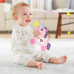 Baby Musical Activity Soft Toys with Sound & Light, Sensory Toys for Infant Developmental with Teether, Rattle and Textures, Soft Plush Toy for Newborn Gift 6 to 12 Months (Pink Unicorn)