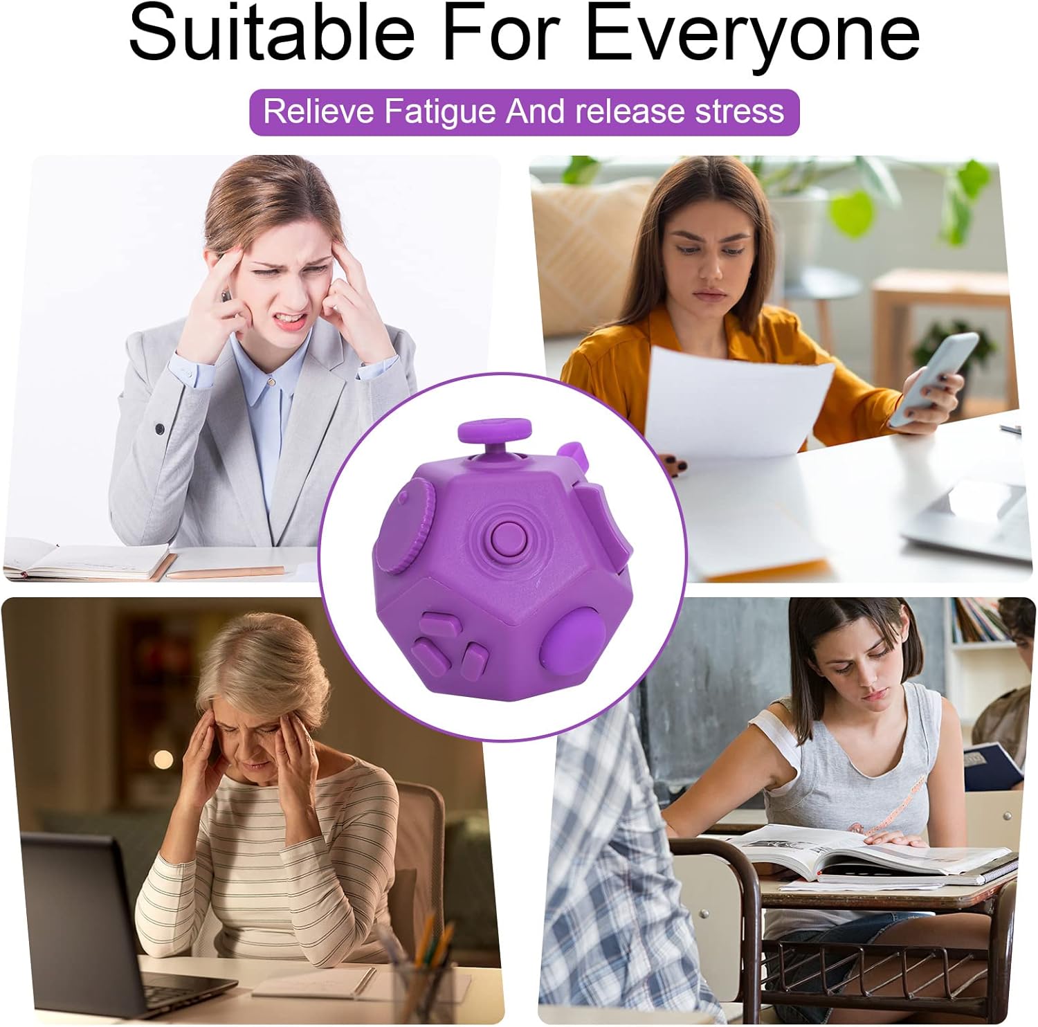 Small Fidget Toys for Kids Adults with Anxiety ADHD Autism and Relief Stress (Purple)