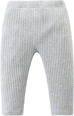 Baby and Toddler Girl's 5 Pack Cotton Ribbed Pull On Pants Leggings 0-4 Years