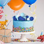 75 Pieces Cake Balls Topper Decorations Foam Cupcake Topper Mini Balloon Cake Topper Balls Cake Picks for Cake Deco Birthday Party Wedding（Royal Blue, Light Blue, White）