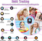 Kids Smart Watch Gift for Girls Ages 3-12, IP67 Waterproof, 32 Puzzle Games, HD Touchscreen Dual Camera Vedio Pedometer Music Player, Kids Watch Toy Birthday Gifts for Girls Ages 5 6 7 8 9 10 (Purple)