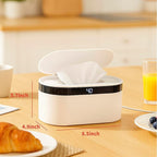 Portable Baby Wipe Warmer - USB-Powered, (40°C/104°F to 60°C/140°F) Adjustable Heating, Ultra-Quiet & 0.4kg Lightweight for Travel