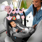 Car Seat Toys, Baby Stroller Toys Infant Spiral Hanging Toys for Crib Bar Bassinet Stroller Car Seat Mobile, Early Development Toys for Newborn Baby Girls 0 3 6 12 Months -Pink Elephant