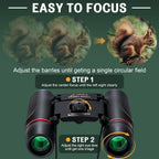 30X60 Small Binoculars for Adults Folding Bird Watching - Aurosports Mini Compact Binocular for Kids High Power Easy Focus Binoculars for Travel Hunting