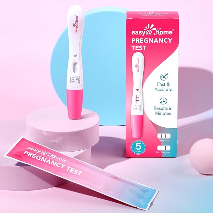 Easy@Home Smart Timing Pregnancy Test: Accurate Early hCG Detection - Fast Results & Easy to Use at-Home Tests with Love Heart Indicator | 5 Pack