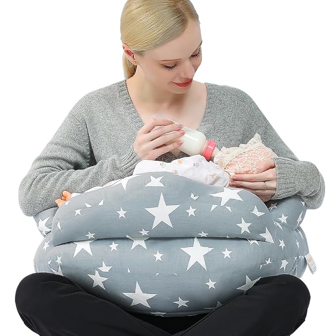 Chilling Home Nursing Pillow for Breastfeeding, Adjustable Nursing Pillow Breast Feeding Pillow Bottle Feeding, Breastfeeding Essentials for Newborn, Removable Cover