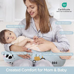 Little Grape Land New Nursing Pillow for Breastfeeding, Larger Breast Feeding Pillow and Positioner with Removable Cover for More Support, Tummy Time and Bottle Feeding Support Pillow, Blue Ranch