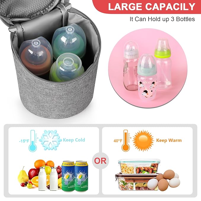 Accmor Breastmilk Cooler Bag, Insulated Baby Bottle Cooler Tote Bags for Nursing Mom Daycare