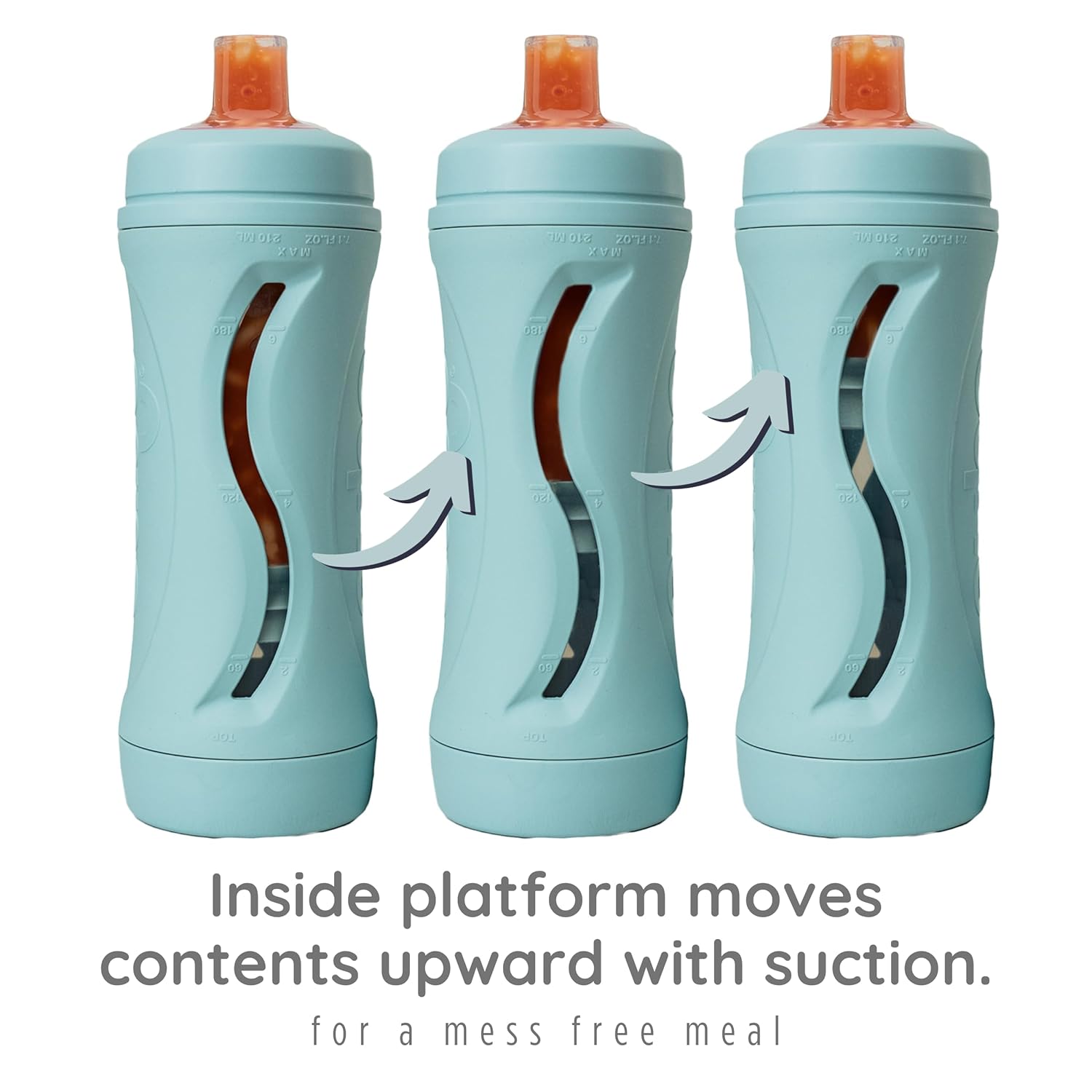 Subo Baby Food Bottle Starter Set | No Mess Baby Toddler Self Feeder | Squeeze Free Design for Purees, Smoothies, Yogurt, Oatmeal, or Thickened Liquids | Reusable Silicone Washable Cup (Duck Egg Blue)