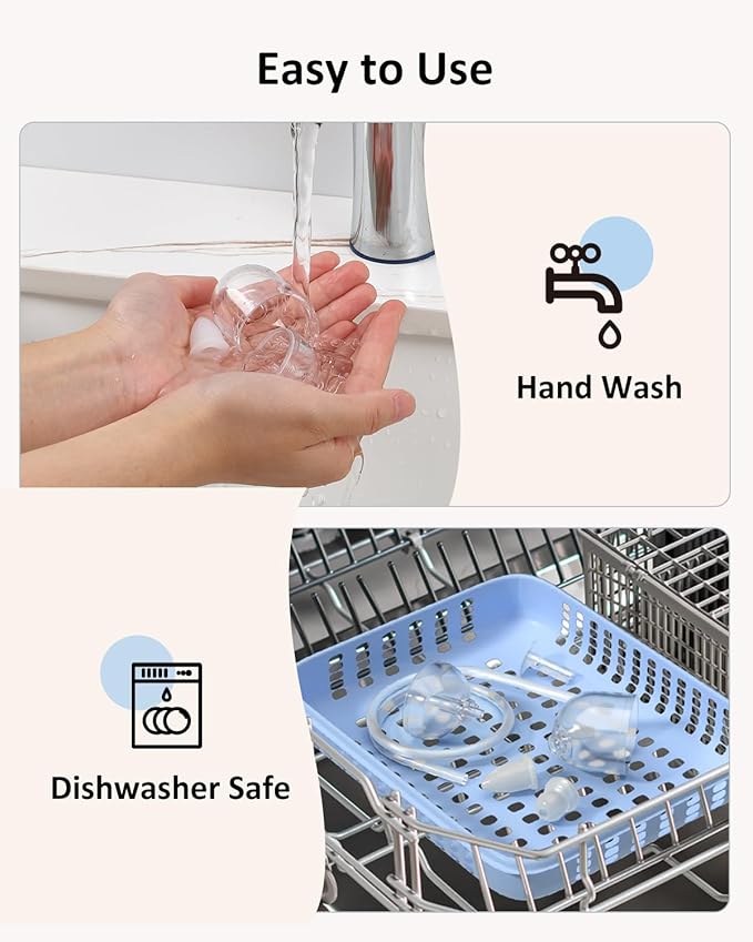 HEYVALUE Nasal Aspirator for Baby, Hospital Grade Nose Sucker with 9 Levels Suction, Night Light and Nursery Rhyme Soothing Function, Electric Nose Suction for Baby with Food-Grade Silicone Tips