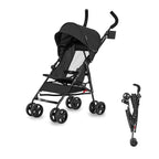 Dream On Me Rover Convenience Baby Stroller in Black, Lightweight & Compact Umbrella Stroller, Easy one-Hand fold Travel Stroller, Lockable Rear Wheels, Removable & Adjustable Canopy