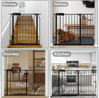 Fairy Baby Extra Wide Baby Gate Black 62-67 Inch Wide, Walk Through Pressure Mounted No Drill, Long and Large Tension Gate for Pet and Kids