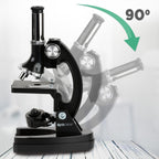 AmScope M30 Series 52-Piece STEM Microscope Kit for Kids - Monocular, Portable Compound Microscope for Kids - Includes Petri Dish, Slides & More - Black