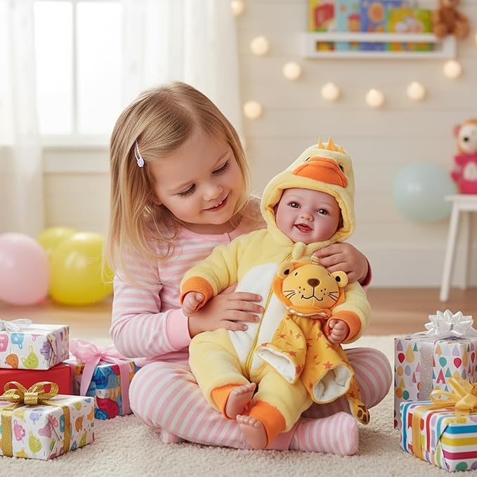 Lightweight Baby Doll Set – 15" Realistic Soft Doll for Girls, Easy to Carry & Hug – Pretend Play & Gift for Toddlers