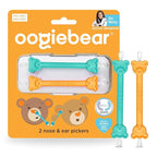 oogiebear: Baby Nose Cleaner & Ear Wax Removal Tool - Safe Booger & Earwax Removal for Newborns, Infants, Toddlers - Dual-Ended - Essential Baby Stuff, Diaper Bag Must-Have, Orange & Seafoam with case