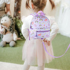 Accmor Toddler Backpack Leash, Cute Unicorn Baby Backpacks with Anti Lost Wrist Link, Mini Kids Backpack Leash Walking Harness for Outdoor Travel, Adorable Backpack Tether for Boys Girls 1-3 (Purple)