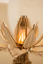 Wood Trick Fiery Bloom Luminous LED 3D Wooden Puzzles for Adults and Kids to Build - Interactive Mechanical Movement - Engineering DIY Project Mechanical 3D Puzzle Model Kits for Adults