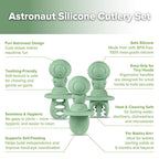 Haakaa Silicone Baby Spoons Self Feeding 6 Months – Baby Utensils with Anti-Choke Astronaut Handle, Easy-Grip, Gum-Friendly, Durable & Safe – Baby Spoons for BLW & First Stage Feeding