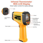 Infrared Thermometer Gun -58°F to 1472°F with Backlit Display, Laser Thermometer Temperature Gun with Adjustable Emissivity & Max and Min Measure, Dual Laser Targeting Temp Gun for Cooking, Griddle