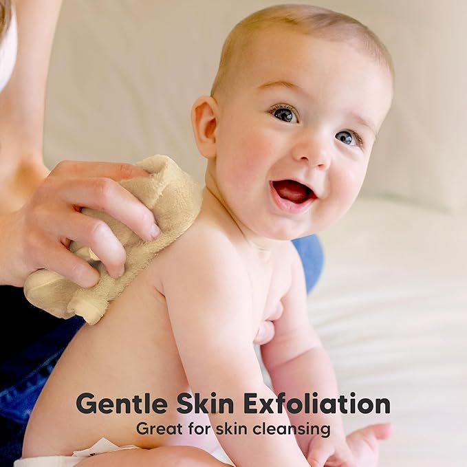 6-Pack Baby Washcloths - Soft Absorbent Viscose from Bamboo Wash Cloths for Babies, Kids, Toddlers, Infant, Newborn Bath Towels, Gentle on Sensitive Skin, 10x10 Reusable Face Towels (Khaki)