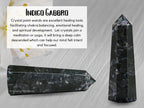 Amazing Gemstone Indigo Gabbro Crystal Towers - Natural Healing Crystal Point Obelisk for Reiki Healing and Crystal Grid (3 Inch)
