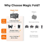 Pamo Babe 1-Second Setup 3-in-1 Playard for Babies - Heavy-Duty Steel Frame for Safe Sleep Space, Portable Crib with Zip Door & Changing Table, Locking Wheels, Breathable Mesh