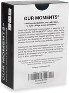 OUR MOMENTS Families: 100 Conversation Starter Cards for Families and Kids - Relationship Building - Car Travel, Road Trip & Card Game for Healthy Loving Family - Questions for Family Activities