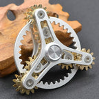 Pure Brass Fidget Spinner Gears Linkage Fidget Toy Metal DIY Hand Spinner Spins Long Time EDC Focus Meditation Break Bad Habits ADHD with Multiple Premium Bearings (13 Bearings White)