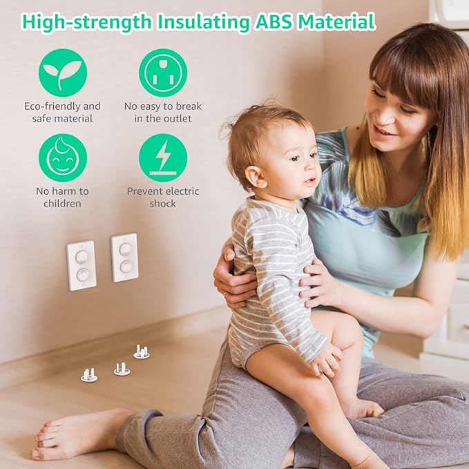 Outlet Covers Baby Proofing with Hidden Handle (32 Pack) Child Proof Outlet Plug Covers 3-Prong Baby Proofing Electrical Outlet Cover Safety Power Outlet Protector Child Socket Cap
