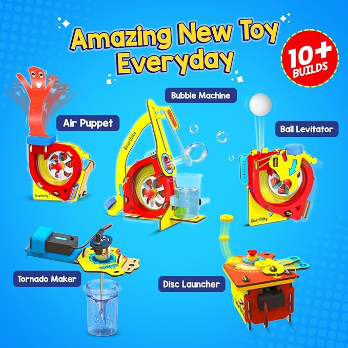 Smartivity 10-in-1 Motor-Powered Gadgets Kit for Kids Ages 6,7,8,9,10,11,12 Years Old | Build 10+ Cool Electronics Projects | Birthday Gift for Smart Kids | DIY STEM Toy for Boys & Girls 6-12