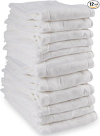 Prefold Cloth Diapers - Premium Cotton, Fasoar 3 Ply Environmental Friendly Baby Washable Diaper Covers for Babies to Toddlers Multi-Use (10-35 lbs) 12 Count