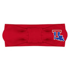 Creative Knitwear Louisiana Tech Bulldogs Infant Girls Red Solid Hair Knot Headband Embroidered Logo - Size Newborn - 4T