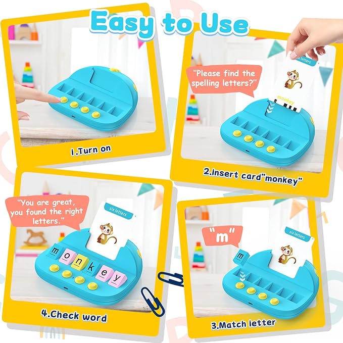 Phonics Flash Cards for Toddlers, Matching Letter Game Learning Toys for Kid, Autism Speech Therapy Materials 322 Sight Words,Boy Girl Birthday