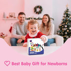 hahaland Car Seat Toys for Babies 0-6 Months Girl - Baby Toys 3-6 Months - Rattle, Mirror, Crinkle, Squeaky Carseat Stroller Toy 0-6 Months Developmental Newborn Baby Girl Birthday Gifts