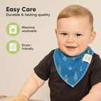 10-Pack Organic Baby Bandana Bibs for Girls - Super Absorbent Triangle Baby Bibs for Drooling and Teething Infant, 100% Cotton Extra Soft for Newborn, Infant 0-36 Months (Cosmo)