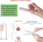 Finger Baby Toothbrush and Banana Teether, Soothing Pain Relief Silicone Baby Teething Toy for Babies, Toddlers, Infants, BPA Free, Soothes Babies Sore Gums(1 Teether 2 Finger Toothbrushes)