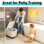 Travel Potty Seat for Toddler & Kid, Maliton Portable Potty Seat with Storage Bag, Foldable Potty for Toddler Travel, Non-Slip Potty Training Toilet Seat Cover with Splash Guard (Grey)