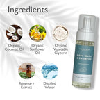 SoCal Suds & Company Gentle Botanical Baby Wash for Sensitive Skin - 2-in-1 Organic Foaming Shampoo & Body Wash - Clean Natural Nourishing Castile Soap Ingredients - Fragrance Free (Pack of 1), 6 oz