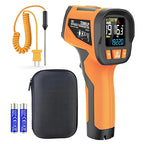 Infrared Thermometer Temperature Gun, -40℉~1922℉, High Temp Thermometer 30:1 Pyrometer with Probe, Non-Contact Digital Laser Thermometer for Cooking, Engine, Kiln, Forging, HVAC, Industrial