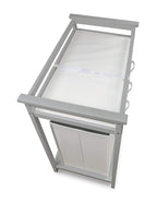 Badger Basket Modern Baby Changing Table - Portable Diaper Station with 3 Drawers Pad & Hamper - Storage Organizer for Baby Diapers & Toys - Gray/White